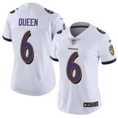 Nike Baltimore Ravens #6 Patrick Queen White Women's Stitched NFL Vapor Untouchable Limited Jersey